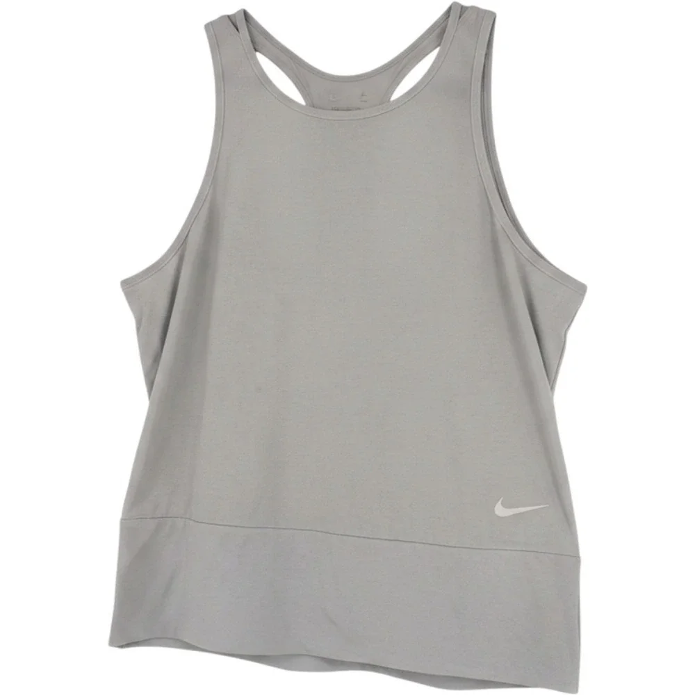 Nike Yoga Training Tank Top Grey Racerback Mesh Back Activewear Womens XL